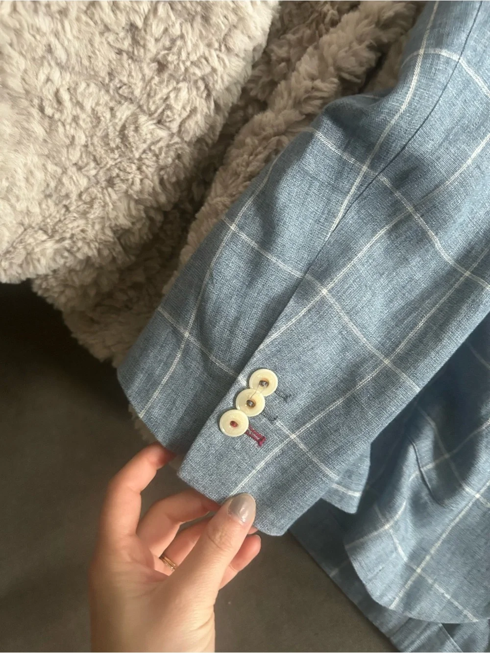 Vicomte A. Linen blue blazer 50
